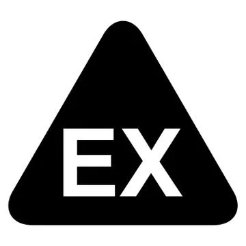 Explosive EX icon, danger symbol isolated on white background. Vector hazard Stock Illustration