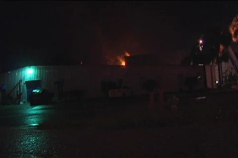 Explosive Fire From Behind Building 動画素材 857556