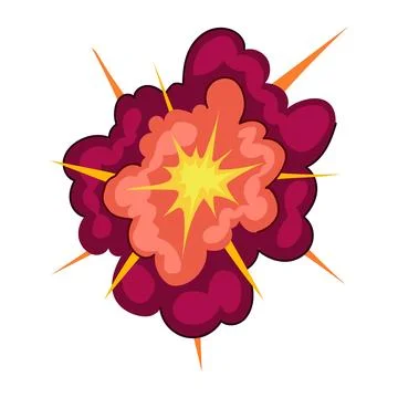 Explosive fire cartoon burst with radiating energy Stock Illustration