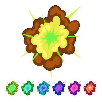 Explosive fire cartoon burst with radiating energy graphic Stock Illustration