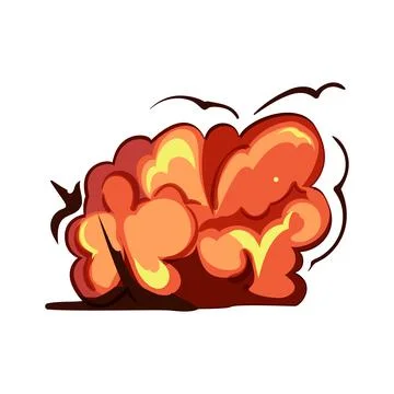 Explosive fire cartoon effect representing danger and destruction Stock Illustration