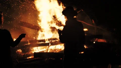 Explosive Fire Stock Footage 139453561