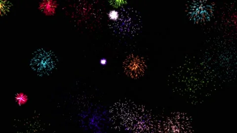 Explosive Fireworks with Multicolored Creative Footage Stock Footage 233058912