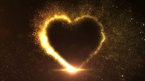 Explosive Golden Heart Stock Footage 99132421