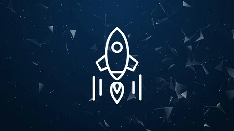 Explosive introduction of Rocket flying concept. Stock Footage 120309319