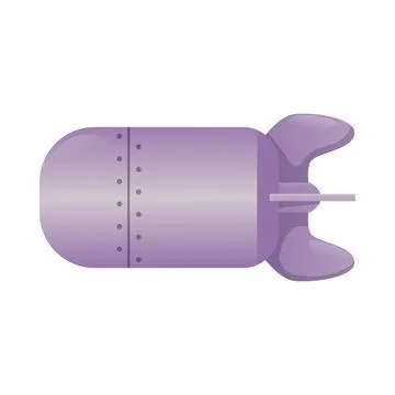 Explosive lethal weapon, cartoon nuclear rocket air bomb, missile, projectile Stock Illustration