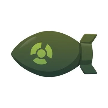 Explosive lethal weapon, cartoon vector nuclear rocket air bomb, missile Illustrazione stock