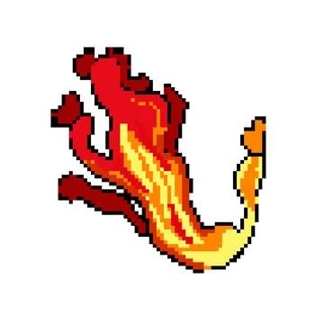 Explosive liquid lava pixel art vector illustration Illustrazione stock