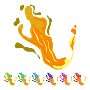 Explosive liquid lava vector cartoon graphic Stock Illustration