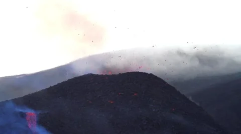 Explosive Mount Etna eruption Stock Footage 53304079