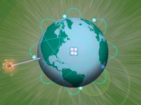 Explosive nuclear earth Stock Illustration