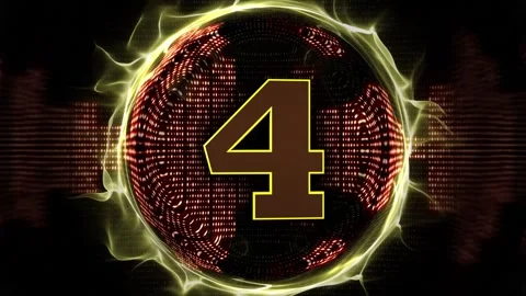 Explosive Number 4 Animation, Transition Vídeos de archivo 322370585