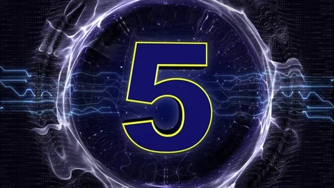 Explosive Number 5 Animation, Transition Vídeo Stock 322150178