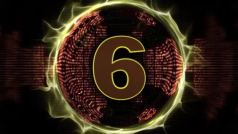 Explosive Number 6 Animation, Transition Stock-Footage 322783101