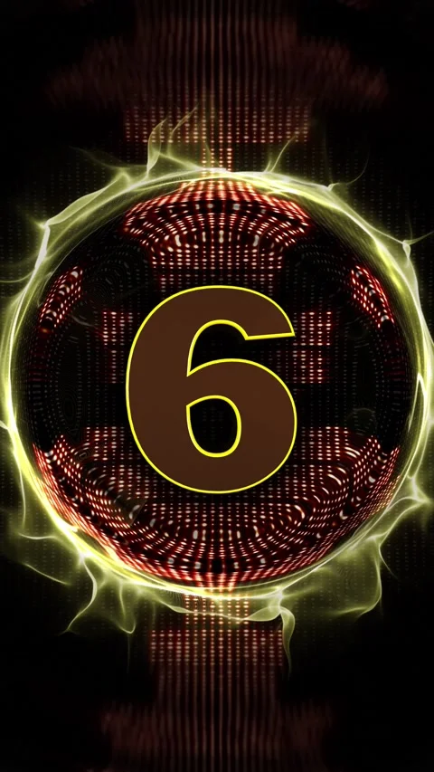 Explosive Number 6 Animation, Transition Vídeo Stock 331837387