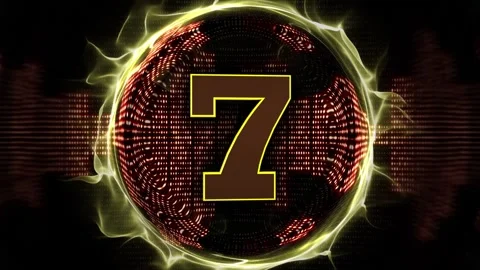 Explosive Number 7 Animation, Transition Vídeo Stock 322811717