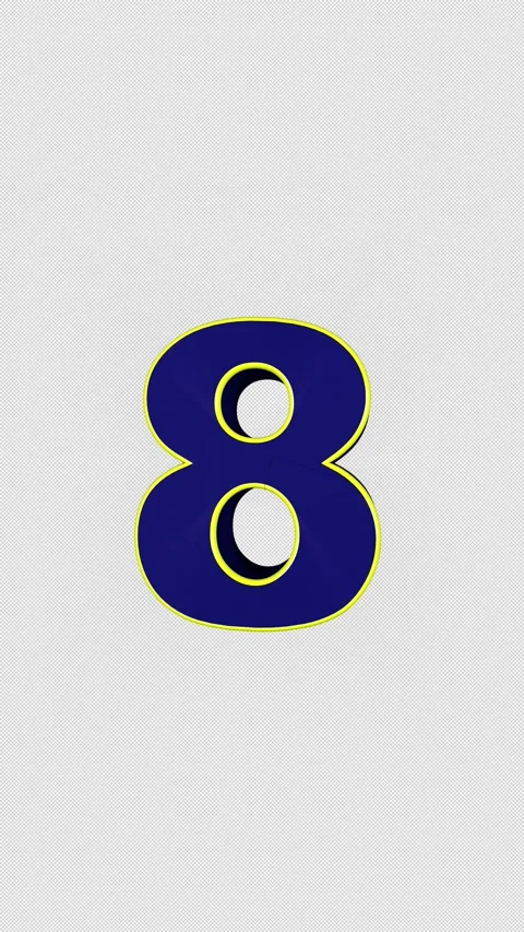 Explosive Number 8 Animation, Transition 動画素材 326123937