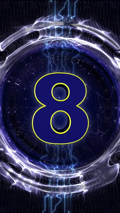 Explosive Number 8 Animation, Transition 動画素材 329912351