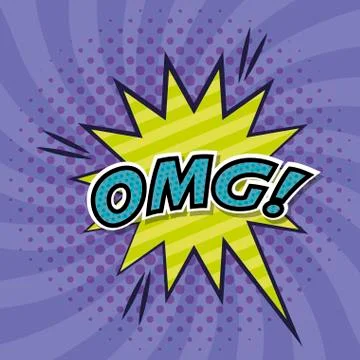 Explosive with omg word comic pop art style Stock Illustration
