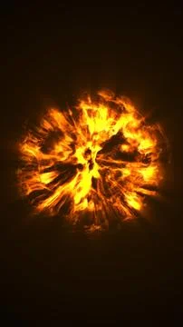 Explosive orange plasma energy sphere with intense fire burst and glowing s.. 스톡 일러스트