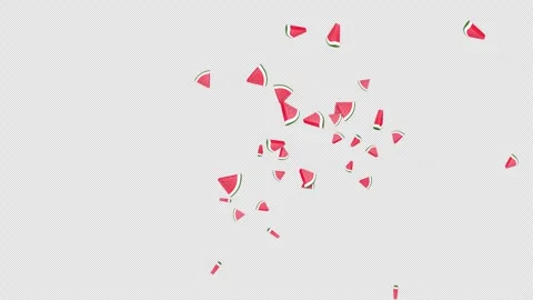 Explosive Overlay 3D Watermelon Pieces Animation on Alpha Channel, Loop 库存影片 311601500