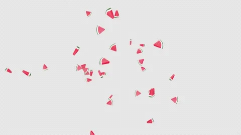 Explosive Overlay 3D Watermelon Pieces Animation on Alpha Channel, Loop 库存影片 311601516