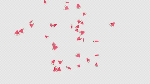 Explosive Overlay 3D Watermelon Pieces Animation on Alpha Channel, Loop 库存影片 311601536