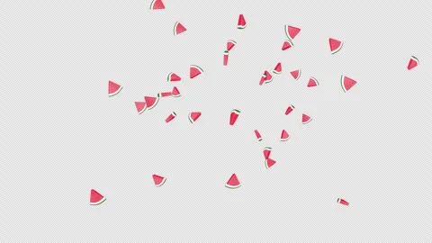 Explosive Overlay 3D Watermelon Pieces Animation on Alpha Channel, Loop 库存影片 311601558