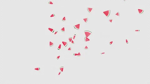 Explosive Overlay 3D Watermelon Pieces Animation on Alpha Channel, Loop 库存影片 311601641
