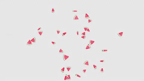 Explosive Overlay 3D Watermelon Pieces Animation on Alpha Channel, Loop 库存影片 311601682