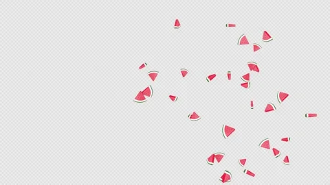 Explosive Overlay 3D Watermelon Pieces Animation on Alpha Channel, Loop 库存影片 311601704