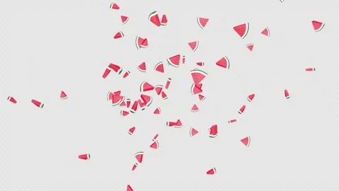 Explosive Overlay 3D Watermelon Pieces Animation on Alpha Channel, Loop 库存影片 311601749