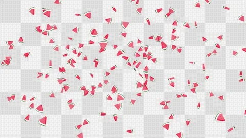 Explosive Overlay 3D Watermelon Pieces Animation on Alpha Channel, Loop 库存影片 311601977