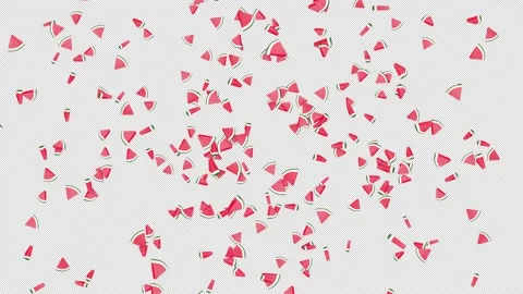 Explosive Overlay 3D Watermelon Pieces Animation on Alpha Channel, Loop 库存影片 311602587