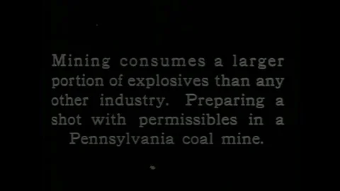 An explosive is prepared and set off in a coal mine in Pennsylvania in the Stock Footage 139645399