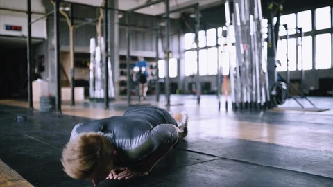 Explosive push ups diamond exercise Stock Footage 112121492