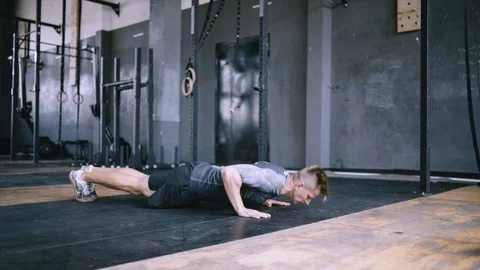 Explosive push ups exercise Stock Footage 112121079
