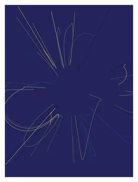Explosive radial line art on deep blue background with gold and navy rays. Stock Illustration
