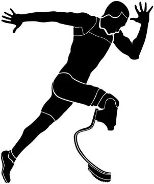 Explosive runner athlete disabled Stock Illustration