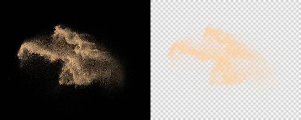 Explosive sand dust cloud with airborne particles and drifting desert Stock Illustration