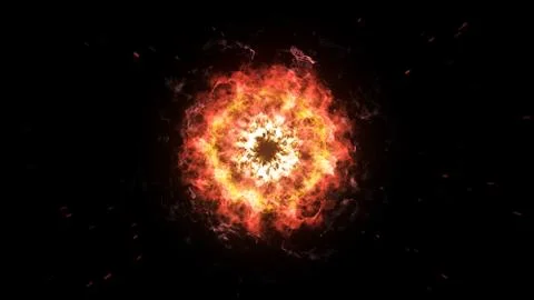 Explosive shock wave on a black isolated background 3d illustration Stock Illustration