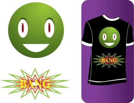 Explosive smiley Stock Illustration