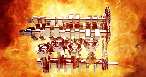 Explosive Speedometer Burst Leading to Animated V8 Engine Zoom. Stock Footage 318970643