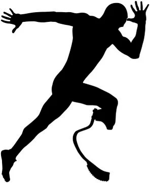 Explosive start athlete runner disabled Illustrazione stock