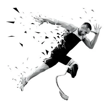 Explosive start athlete runner disabled Stock Illustration