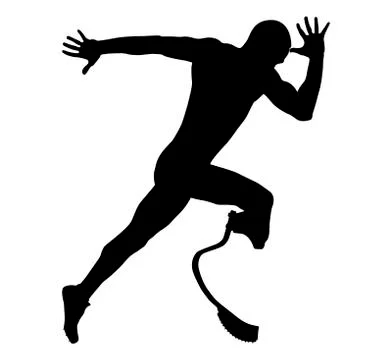 Explosive start athlete runner disabled 스톡 일러스트