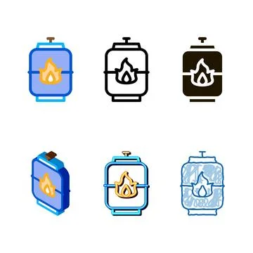Explosive styles gas tank icon vector outline Stock Illustration