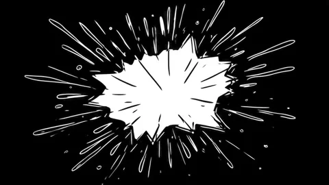 Explosive transition of monochrome leaf in dynamic motion burst animation Stock Footage 314459472