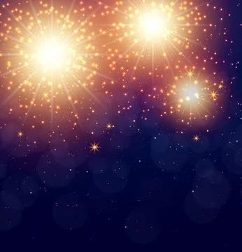 Explosive, vibrant fireworks illuminate the night sky. for celebrations and.. イラスト素材