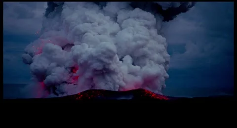 Explosive Volcanic Eruption 4K Real Shot Ash And Lava Vídeo Stock 332297198